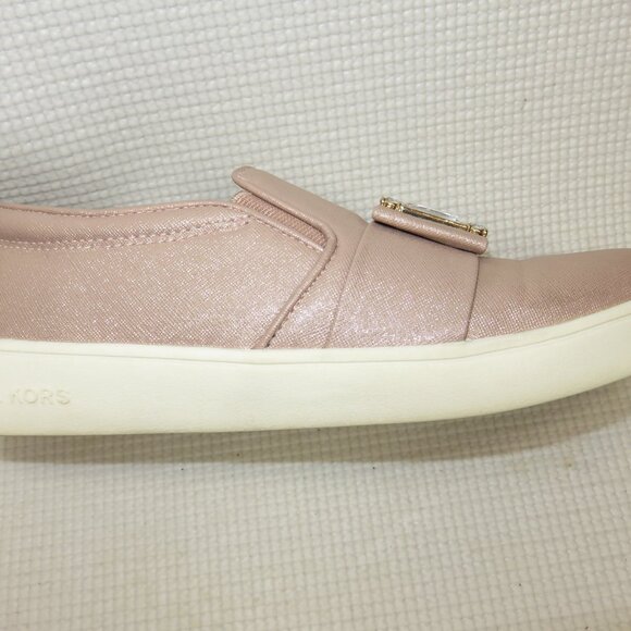 Michael Kors Ivy Cara-888 Rose Gold MK Bling Glitter Crystal Flats Size 5 Shoes - Picture 11 of 12